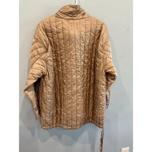 Second Female Quilly Anorak Quilted Jacket Silver Mink Funnel Neck S Minimalist - Picture 8 of 13